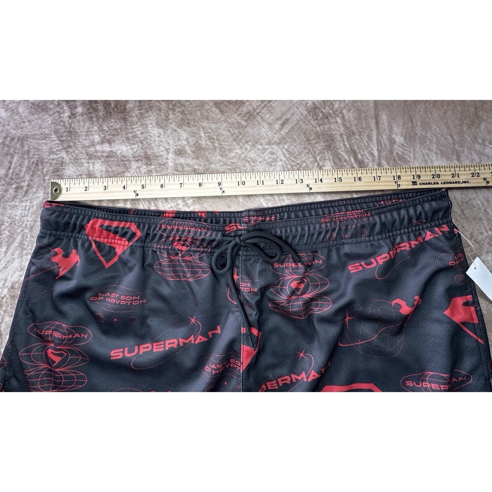 Men's Superman Black Swim trunks Shorts Bathing suit XL NWT - Picture 6 of 7